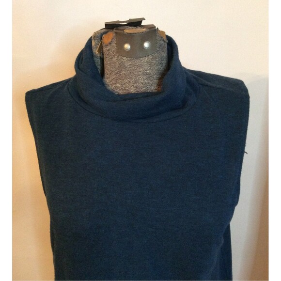 LOFT SIZE MED BLUE MOCK TURTLENECK SLEEVELESS  SWEATER TOP - Picture 3 of 10